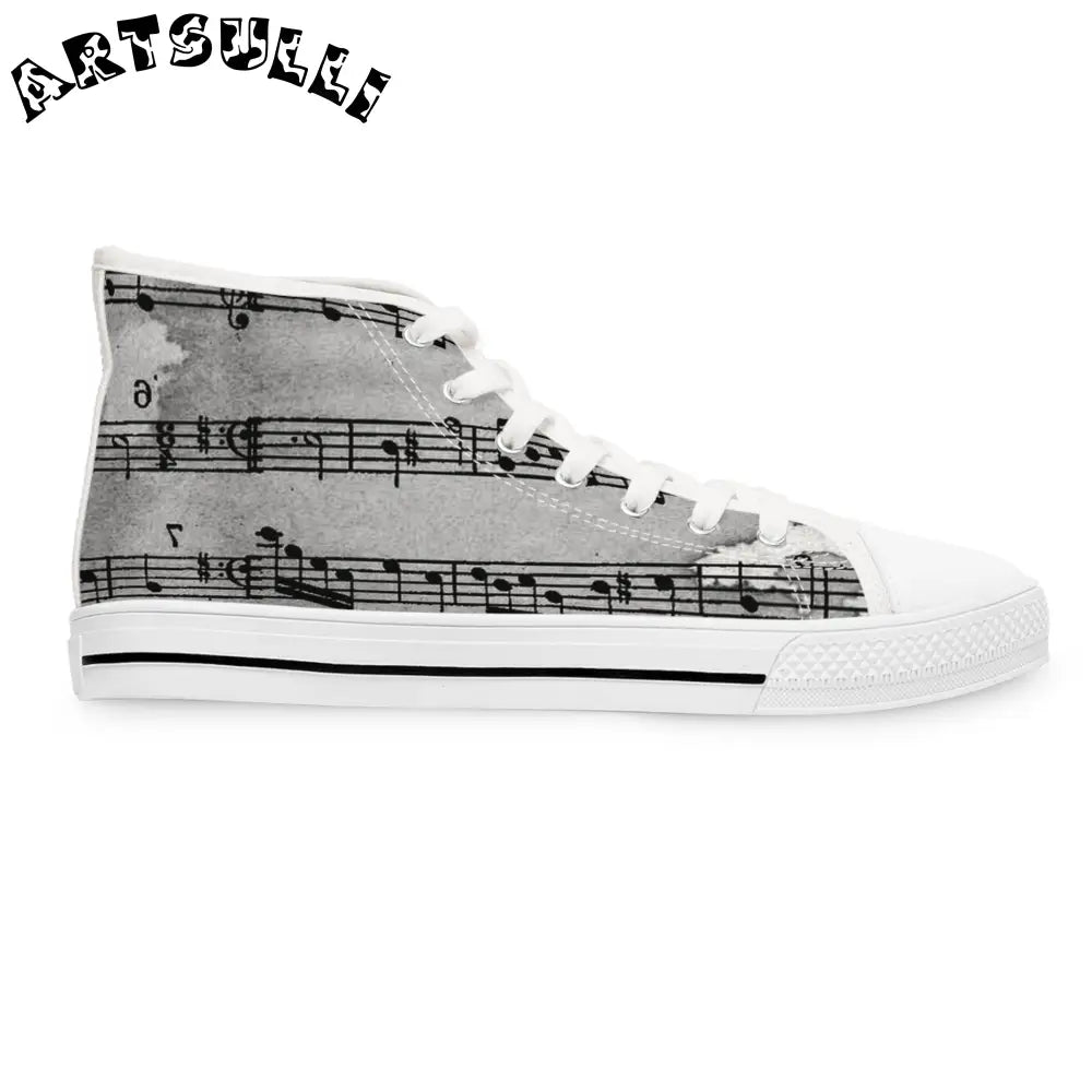 Musical Note High Top Sneakers, Artsulli - Art is Long, Life is Short, Shoes, , , , , , , 