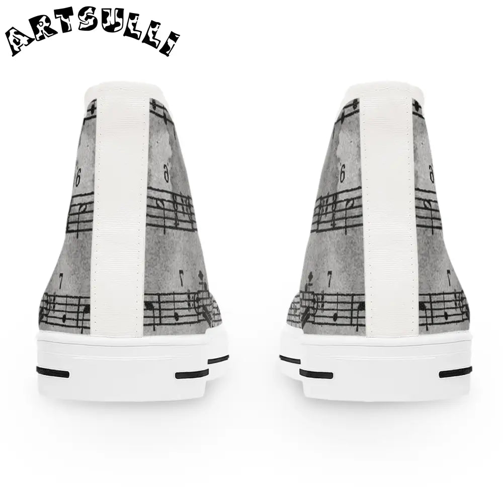 Musical Note High Top Sneakers, Artsulli - Art is Long, Life is Short, Shoes, , , , , , , 