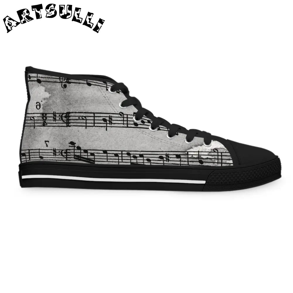 Musical Note High Top Sneakers, Artsulli - Art is Long, Life is Short, Shoes, , , , , , , 