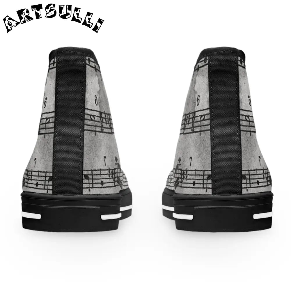 Musical Note High Top Sneakers, Artsulli - Art is Long, Life is Short, Shoes, , , , , , , 