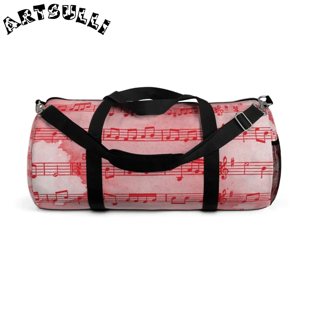 Musical Notes Pink Duffel Bag, Artsulli - Art is Long, Life is Short, Bags, Size, Large, , , , , 58777065227912936783