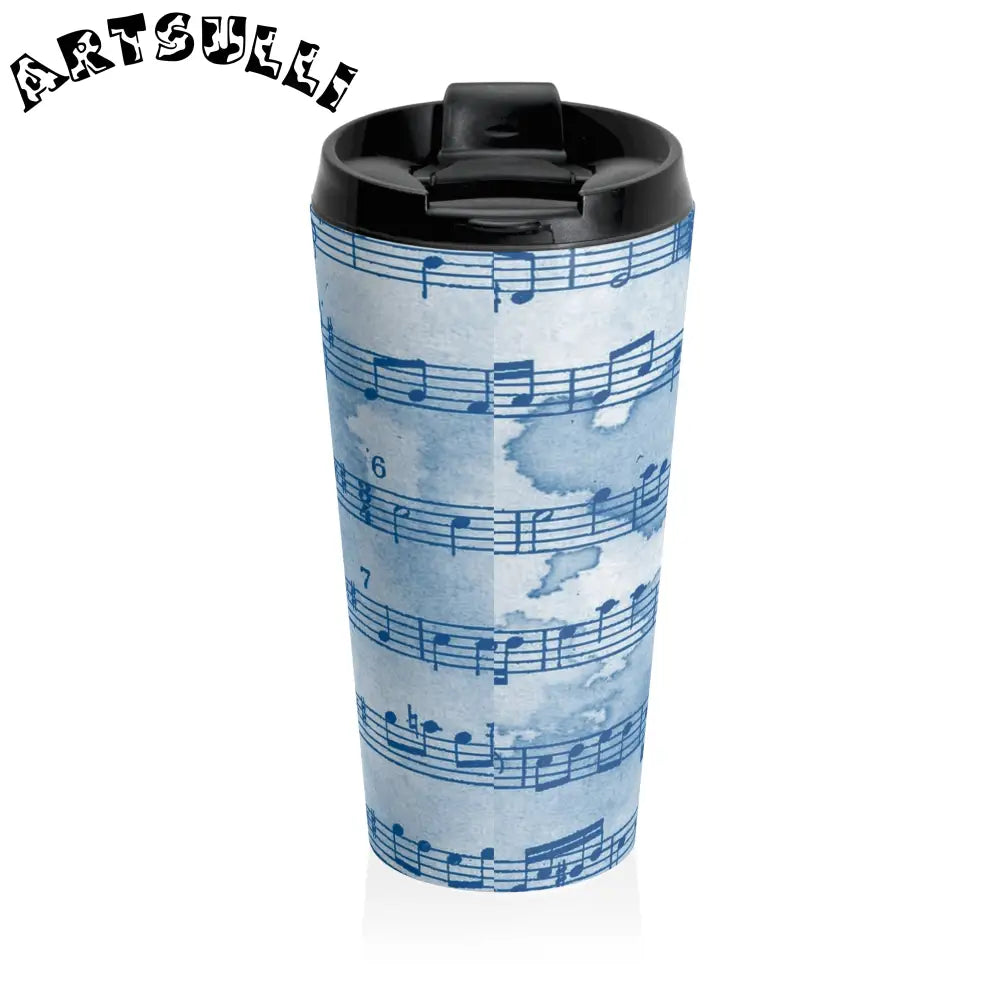 Musical Notes Stainless Steel Travel Mug, Artsulli - Art is Long, Life is Short, Mug, , , , , , , 