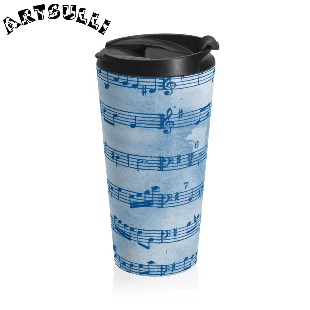 Musical Notes Stainless Steel Travel Mug, Artsulli - Art is Long, Life is Short, Mug, , , , , , , 