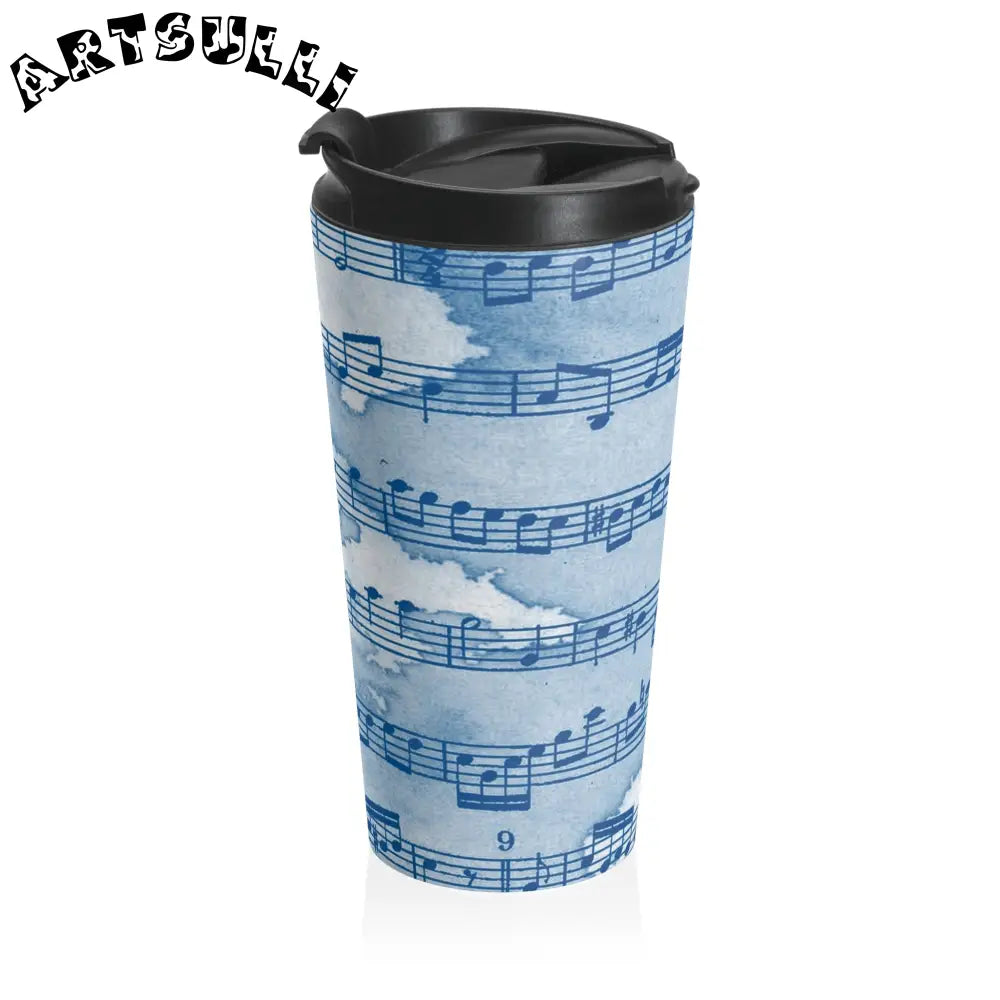 Musical Notes Stainless Steel Travel Mug, Artsulli - Art is Long, Life is Short, Mug, , , , , , , 
