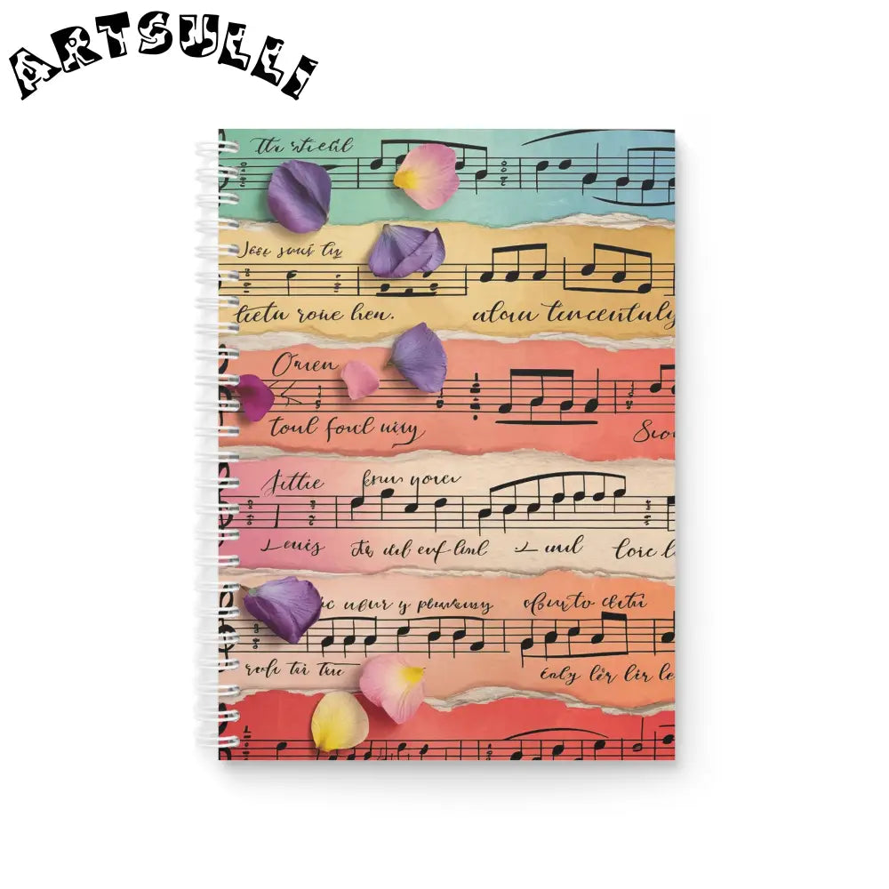 JAKKOUTTHEBXX Musical Petals Wide-Ruled Spiral Notebook 2025