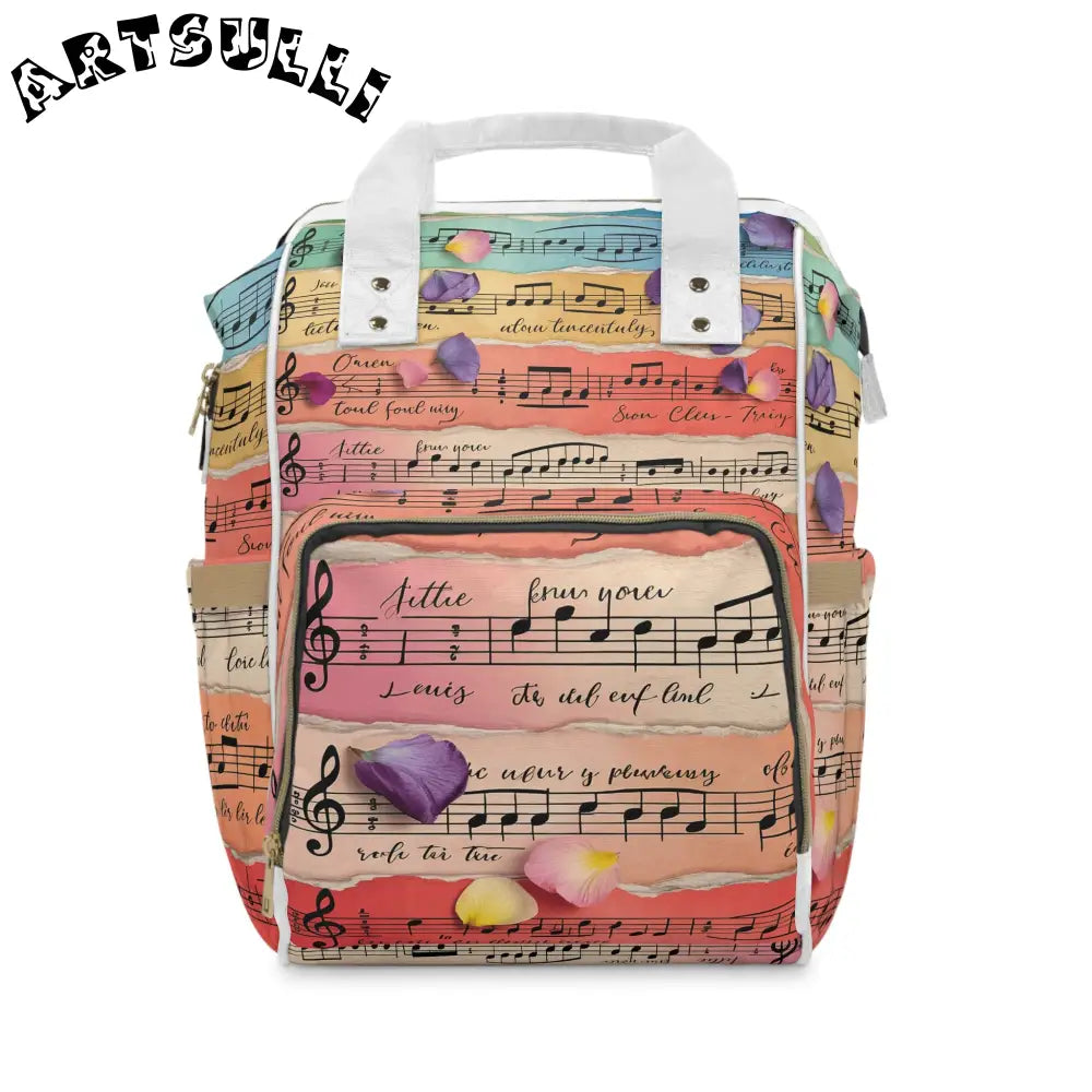 Musical Rose Petal Diaper Backpack, Artsulli - Art is Long, Life is Short, Bags, Size, 15.0" × 10.8" × 6.7'', , , , , 46552205027945725089