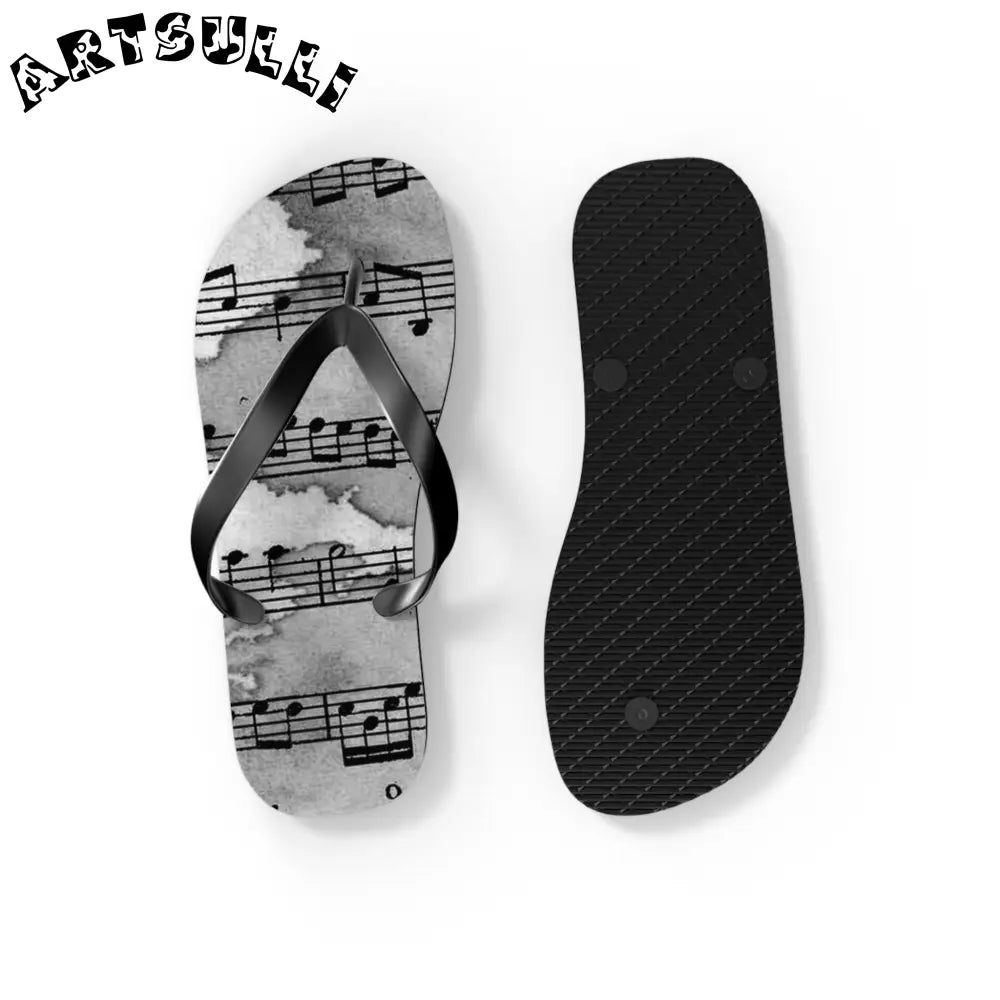 Musical Score Flip Flops, Artsulli - Art is Long, Life is Short, Shoes, , , , , , , 