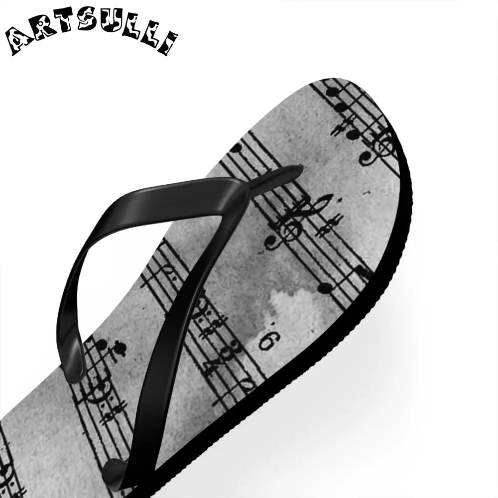 Musical Score Flip Flops, Artsulli - Art is Long, Life is Short, Shoes, , , , , , , 
