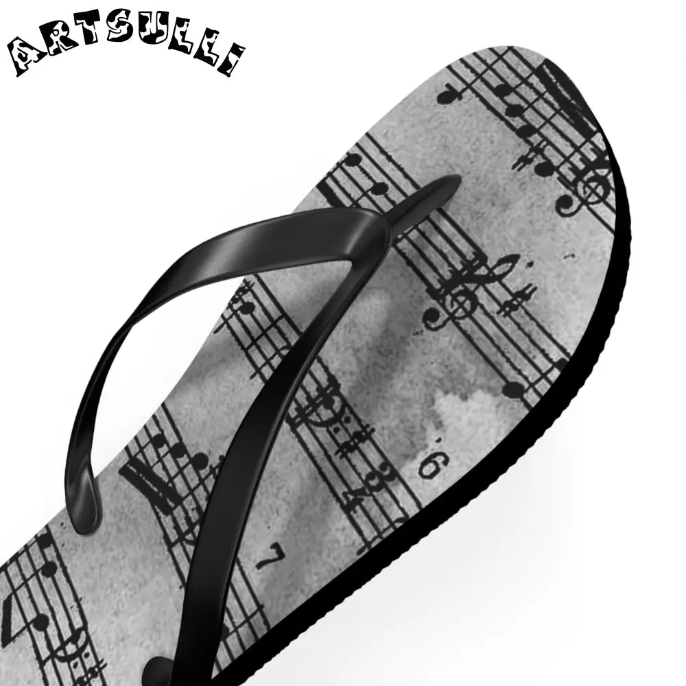 Musical Score Flip Flops, Artsulli - Art is Long, Life is Short, Shoes, , , , , , , 