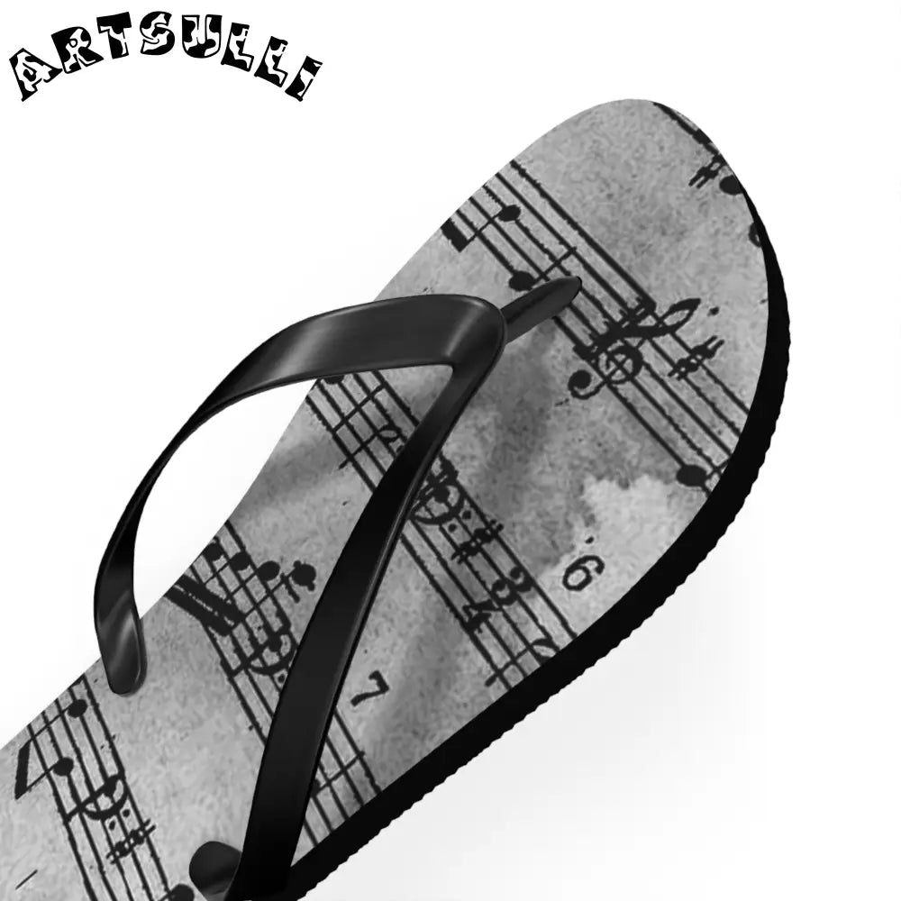 Musical Score Flip Flops, Artsulli - Art is Long, Life is Short, Shoes, , , , , , , 