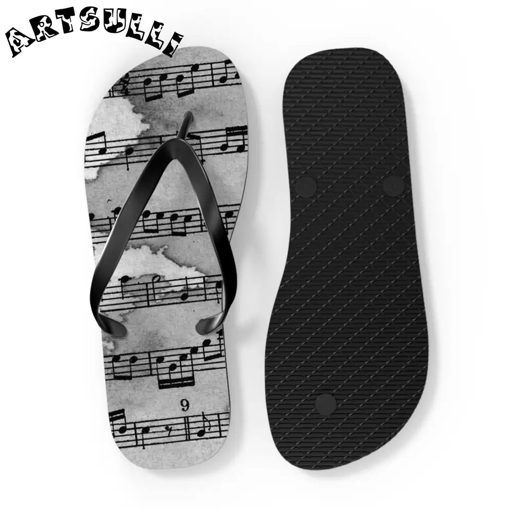 Musical Score Flip Flops, Artsulli - Art is Long, Life is Short, Shoes, , , , , , , 