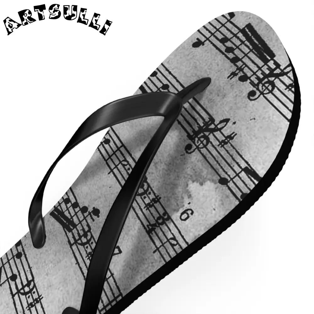 Musical Score Flip Flops, Artsulli - Art is Long, Life is Short, Shoes, , , , , , , 