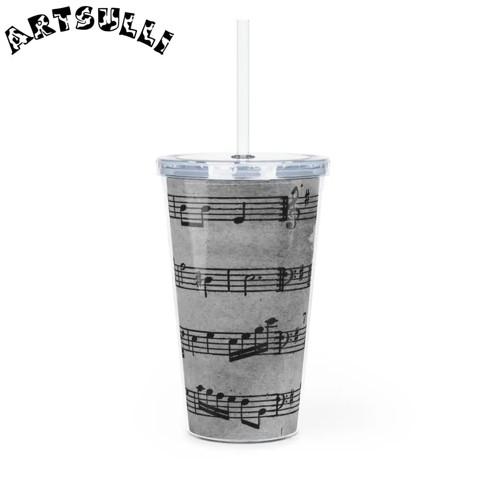 Musical Score Plastic Tumbler, Artsulli - Art is Long, Life is Short, Mug, , , , , , , 