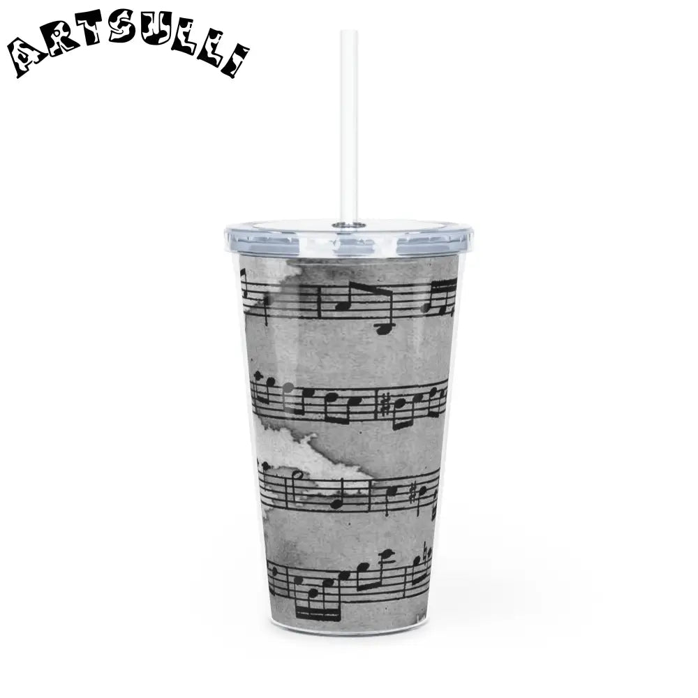 Musical Score Plastic Tumbler, Artsulli - Art is Long, Life is Short, Mug, , , , , , , 