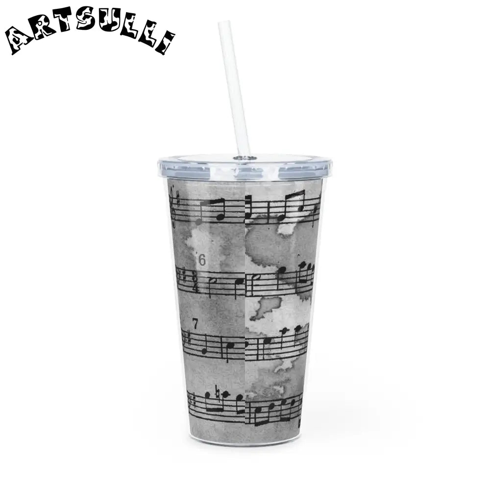 Musical Score Plastic Tumbler, Artsulli - Art is Long, Life is Short, Mug, , , , , , , 