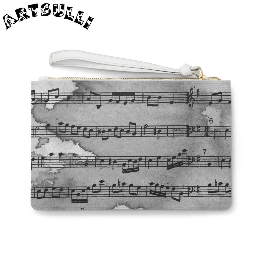 Musical Score Print Clutch Bag, Artsulli - Art is Long, Life is Short, Bags, , , , , , , 
