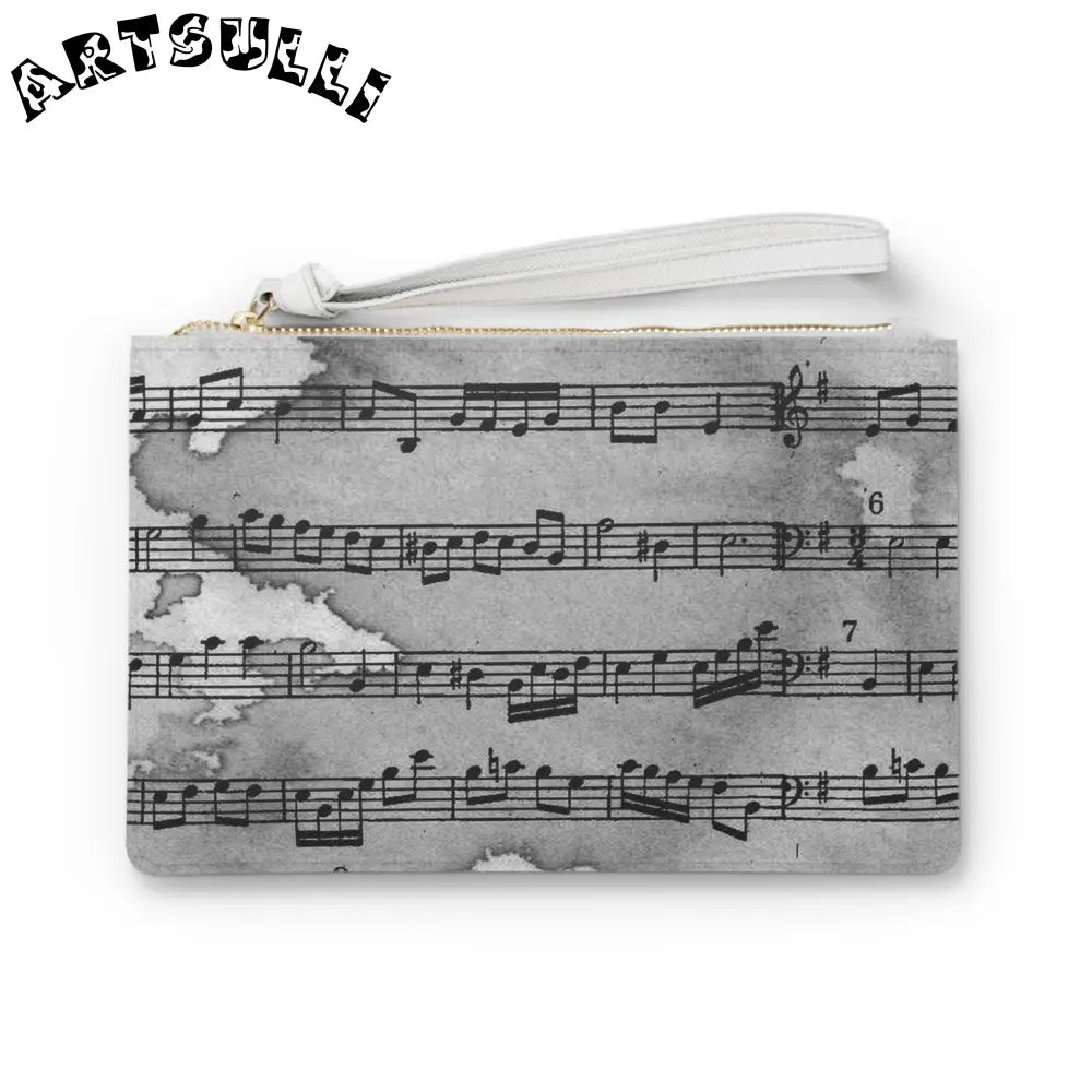 Musical Score Print Clutch Bag, Artsulli - Art is Long, Life is Short, Bags, Size, One size, , , , , 31356779071768744615