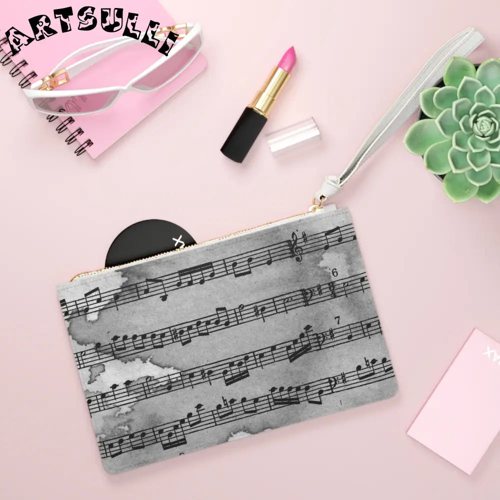 Musical Score Print Clutch Bag, Artsulli - Art is Long, Life is Short, Bags, , , , , , , 