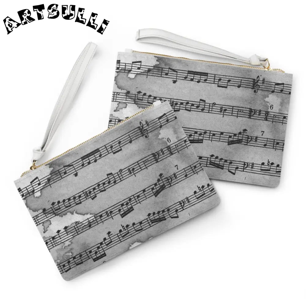 Musical Score Print Clutch Bag, Artsulli - Art is Long, Life is Short, Bags, , , , , , , 