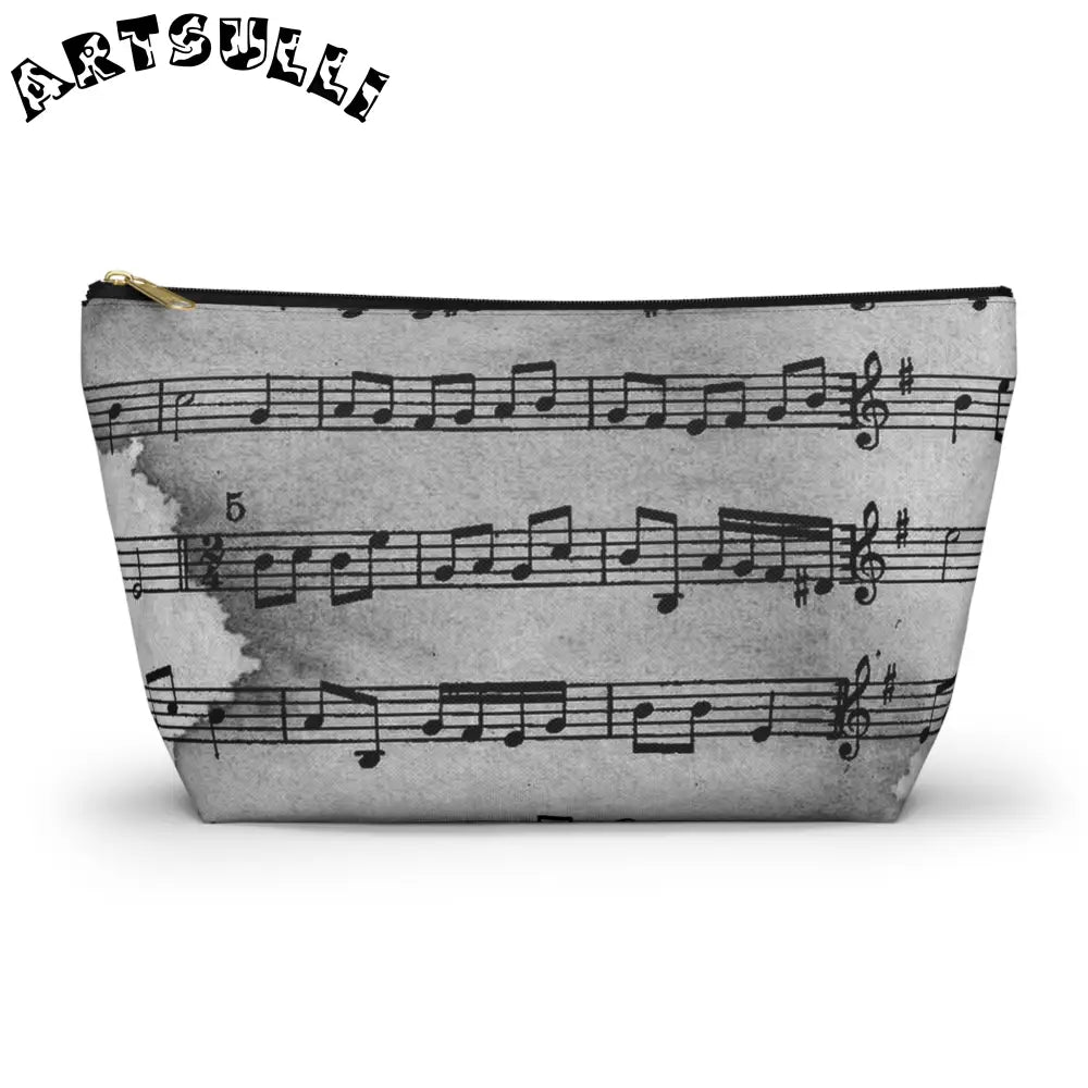 Musical Score Zipper Pouch, Artsulli - Art is Long, Life is Short, Bags, Size, Large, Color, Black zipper, , , 56262894180079468498