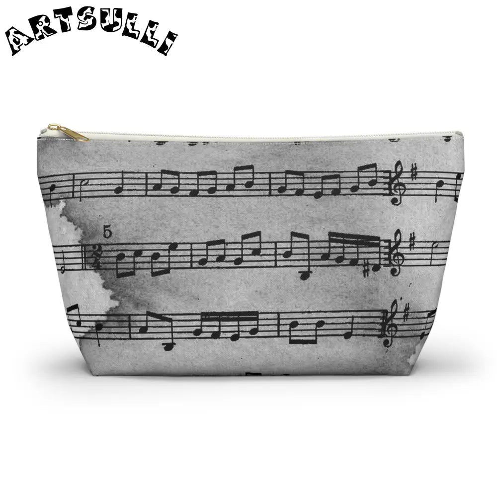 Musical Score Zipper Pouch, Artsulli - Art is Long, Life is Short, Bags, Size, Large, Color, White zipper, , , 17780399070121794556