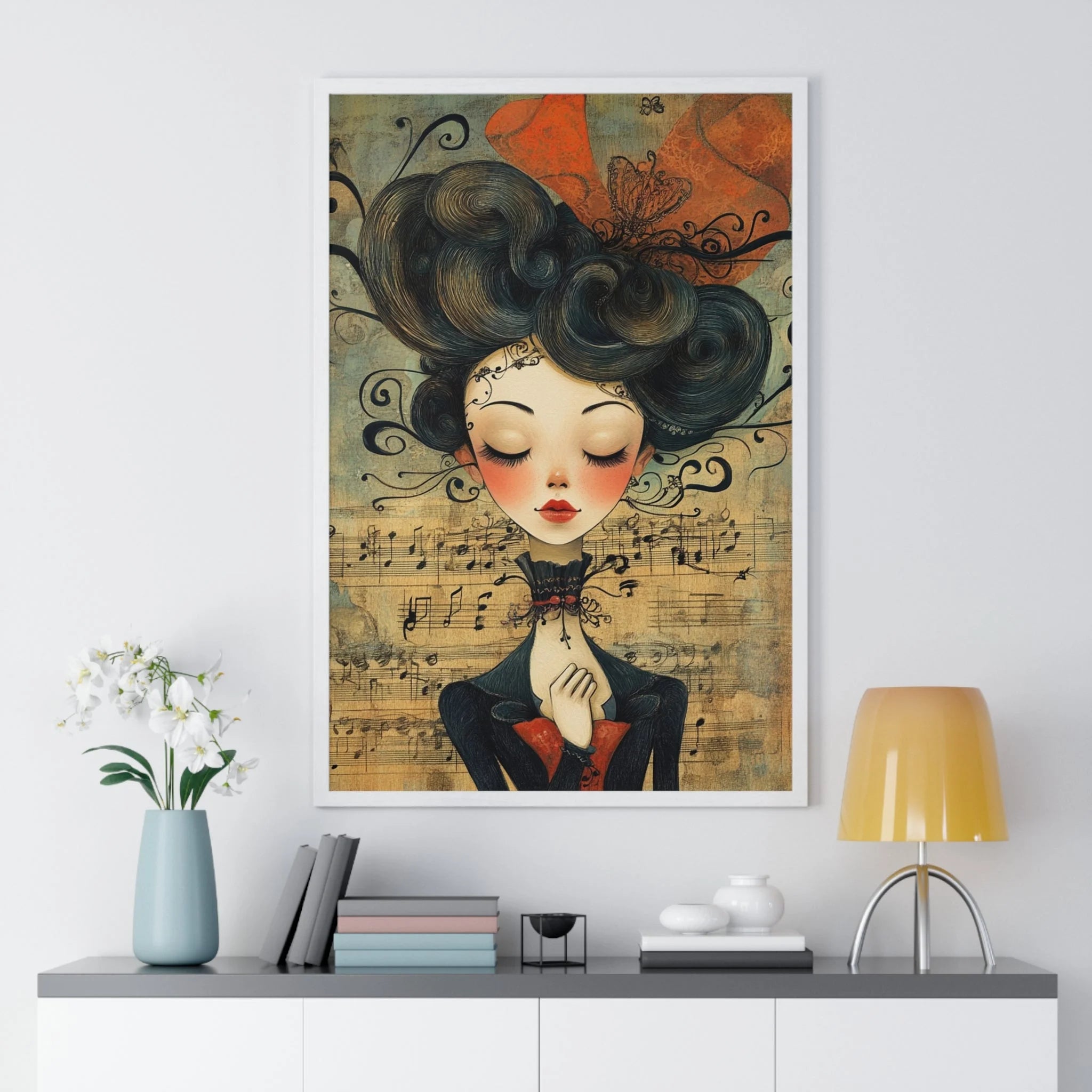 Buy The Best vintage-style framed poster whimsical illustration By Artsulli x Color Printify - Musical Serenity Framed Art Print - 2025