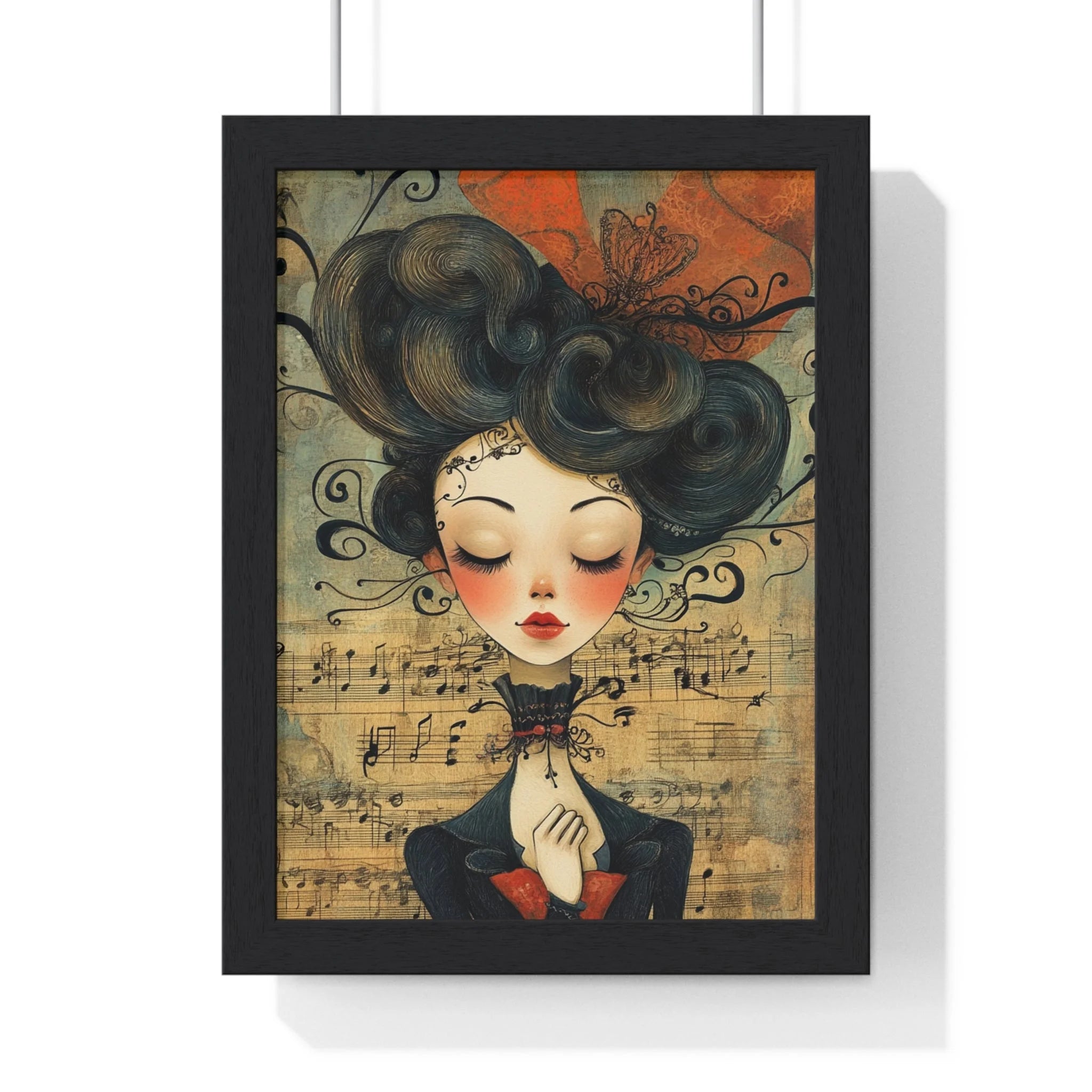 Buy The Best black framed poster musical notes By Artsulli x Color Printify - Musical Serenity Framed Art Print - 2025