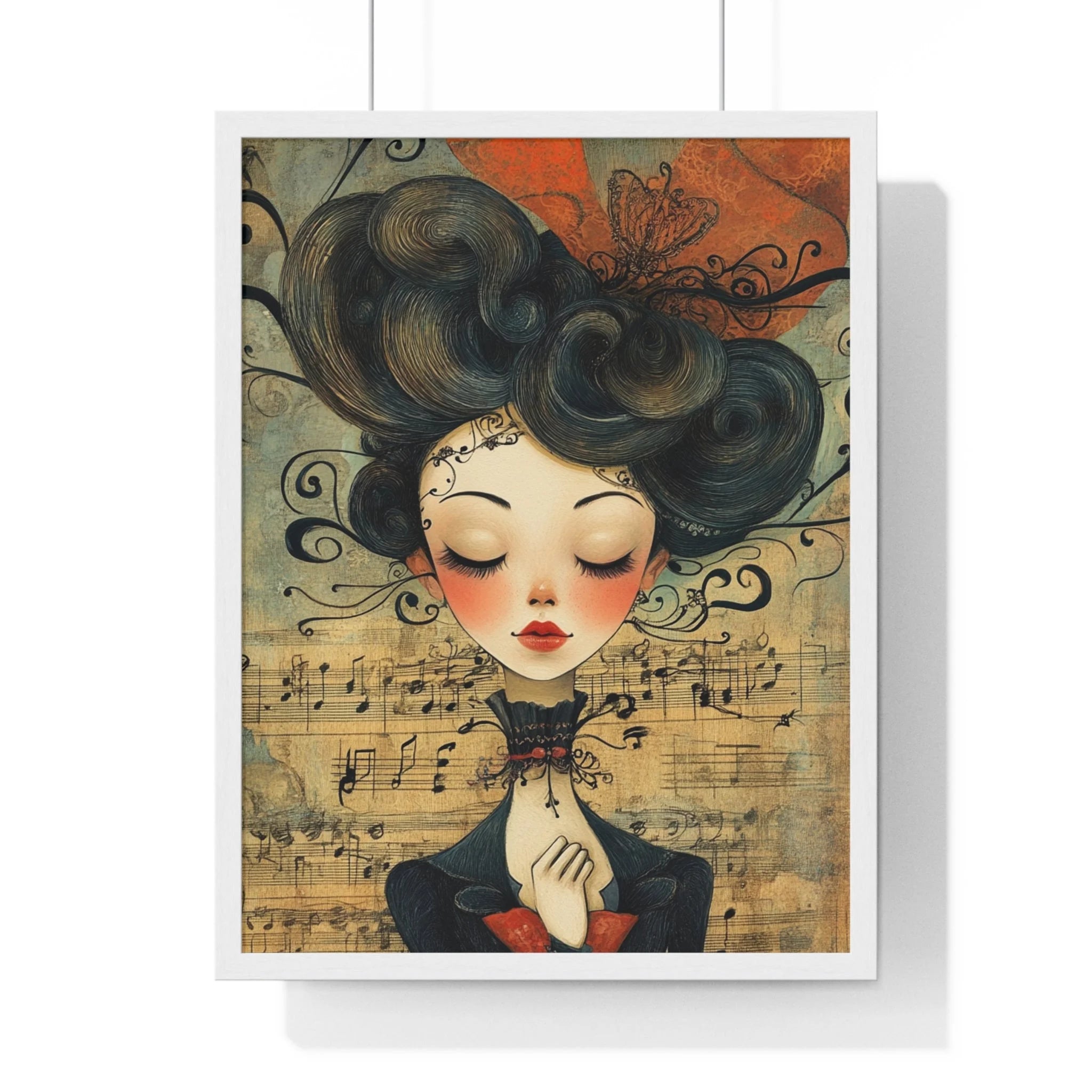 Buy The Best vintage-style music sheet art print By Artsulli x Color Printify - Musical Serenity Framed Art Print - 2025