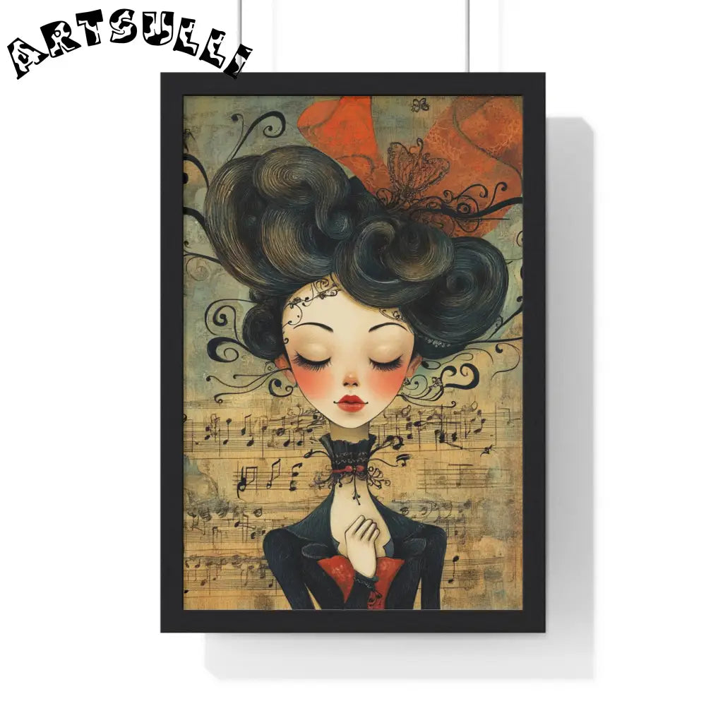 Musical Serenity Framed Art Print, Artsulli - Art is Long, Life is Short, Poster, Size, 12″ x 18″, Color, Black, , , 57818704883258246936
