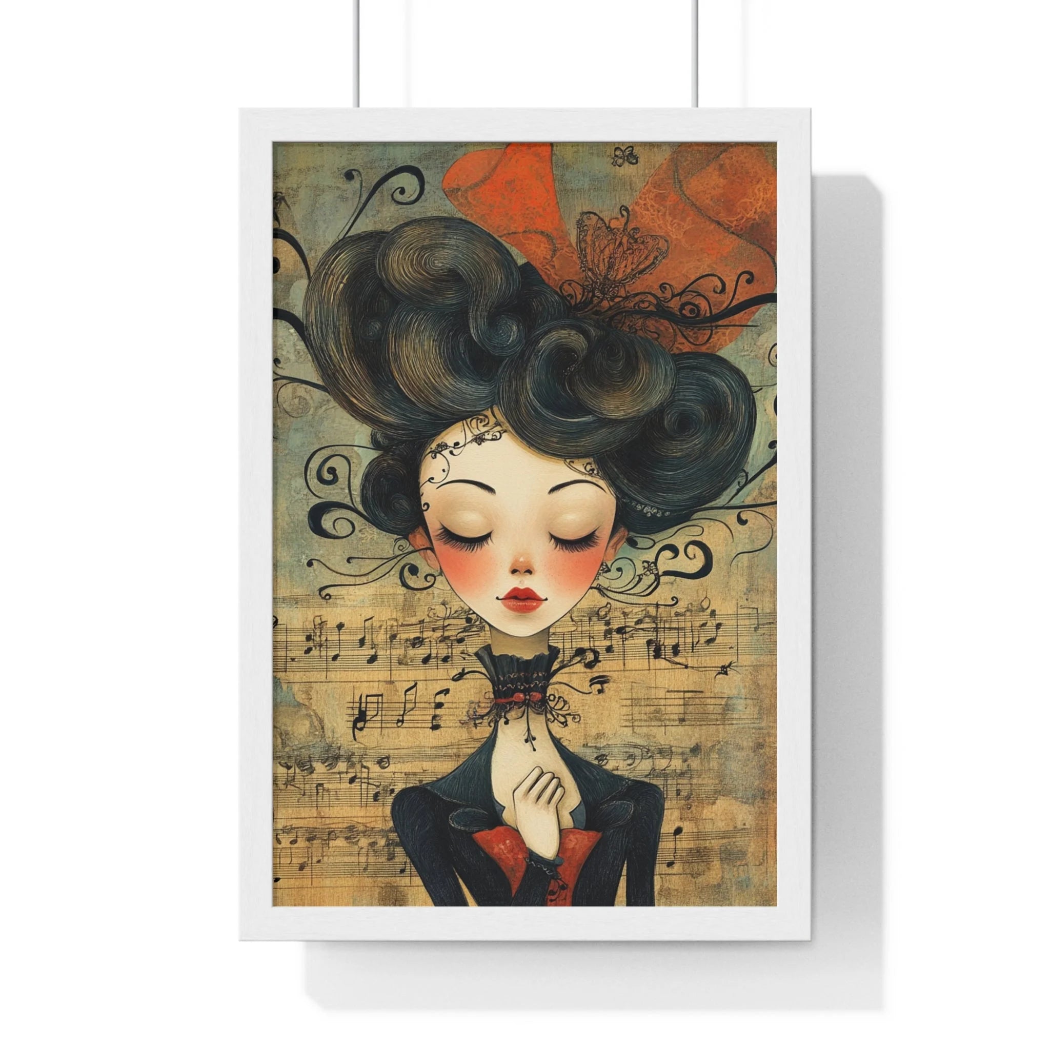 Buy The Best vintage-style music sheet art print By Artsulli x Color Printify - Musical Serenity Framed Art Print - 2025