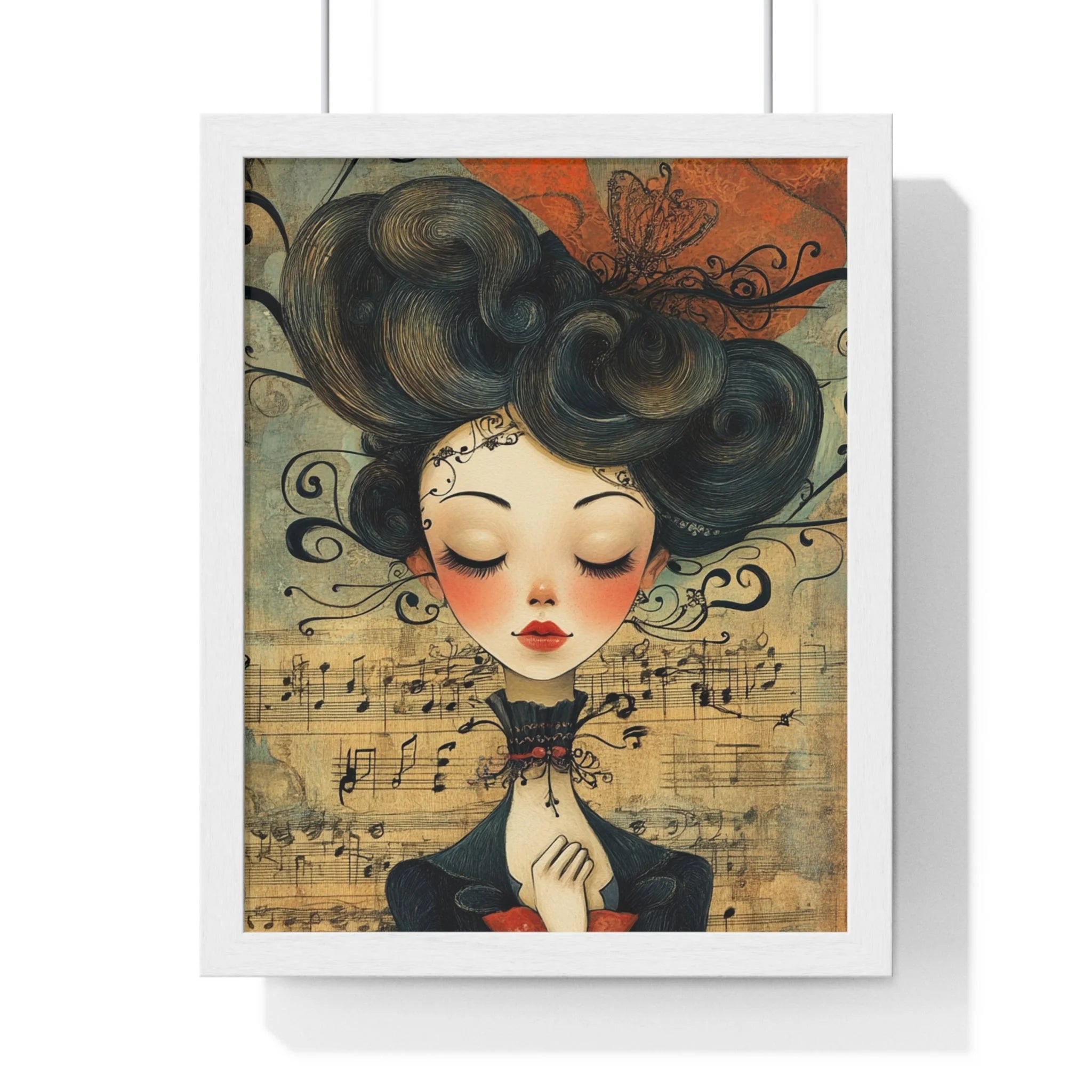 Buy The Best vintage-style music sheet art print By Artsulli x Color Printify - Musical Serenity Framed Art Print - 2025