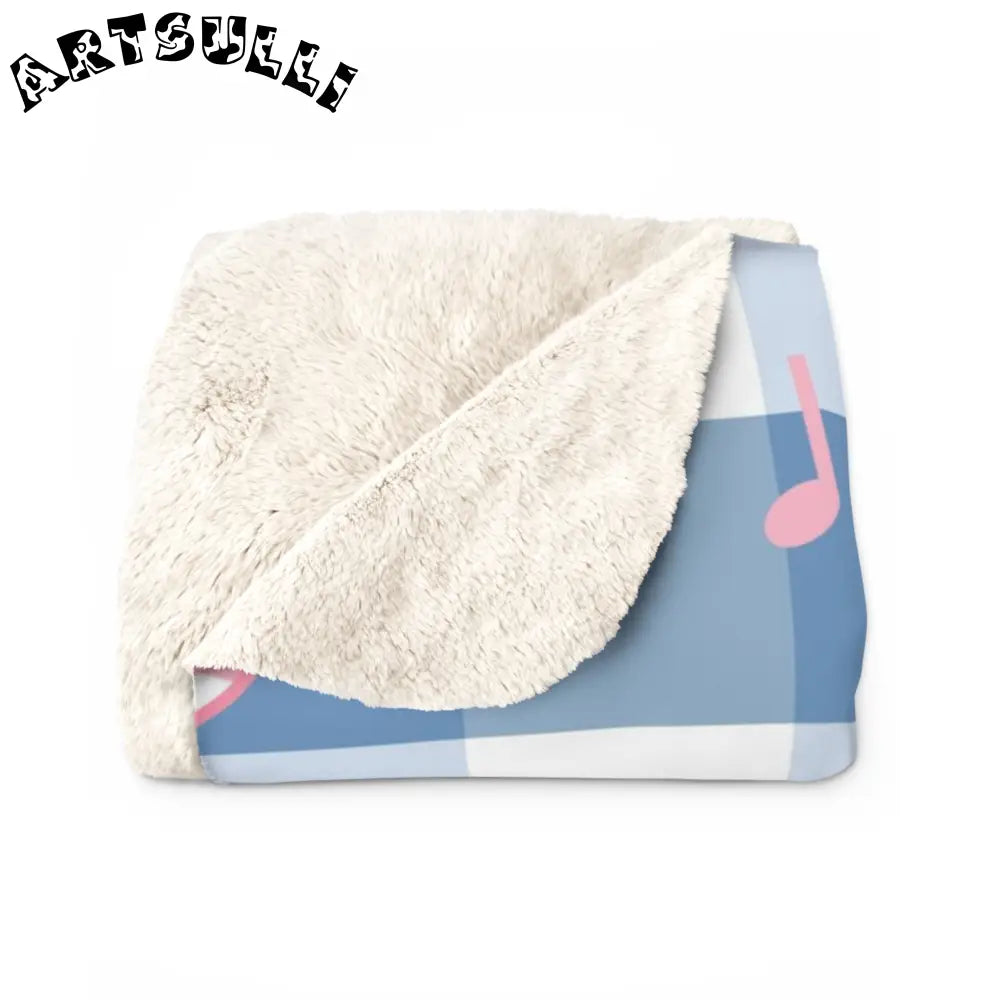 Musical Shark Art Printed Sherpa Fleece Blanket, Artsulli - Art is Long, Life is Short, Home Decor, , , , , , , 