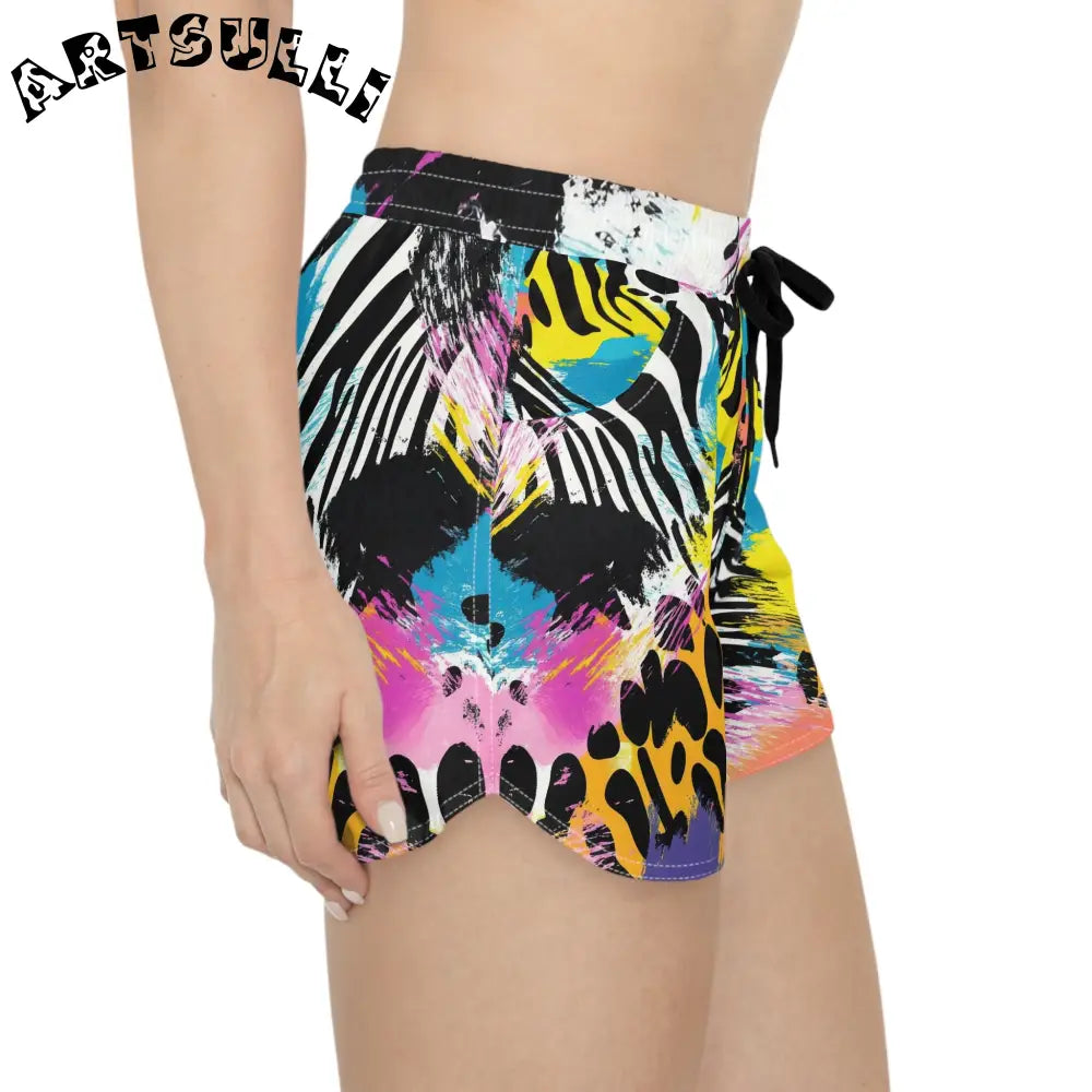 Muted Pastel Colors Abstract Athletic Shorts, Artsulli - Art is Long, Life is Short, All Over Prints, , , , , , , 