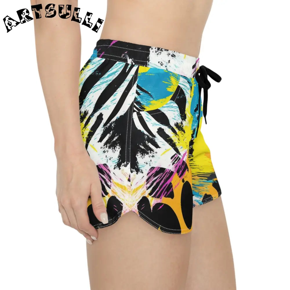 Muted Pastel Colors Abstract Athletic Shorts, Artsulli - Art is Long, Life is Short, All Over Prints, , , , , , , 