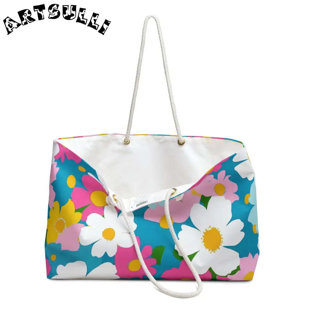 Muted Pastel Floral Oversized Weekender Tote, Artsulli - Art is Long, Life is Short, Bags, , , , , , , 
