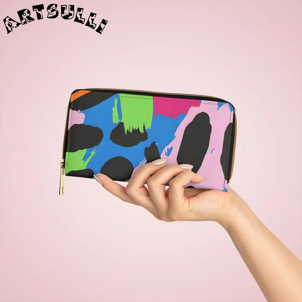 Muted Pastel Shades Wallet for Credit Cards, Artsulli - Art is Long, Life is Short, Accessories, , , , , , , 