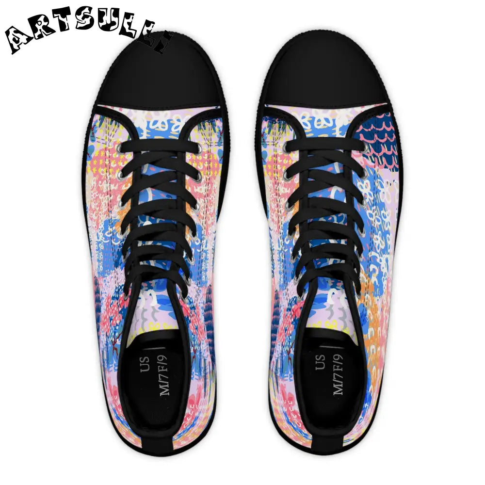 Muted Pastel Womens High Top Breathable Canvas Sneakers, Artsulli - Art is Long, Life is Short, Shoes, , , , , , , 