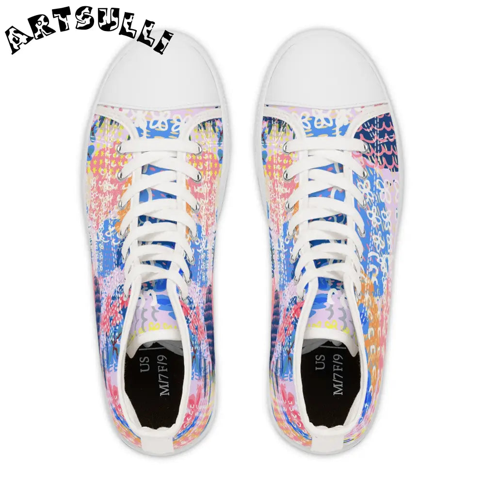 Muted Pastel Womens High Top Breathable Canvas Sneakers, Artsulli - Art is Long, Life is Short, Shoes, , , , , , , 
