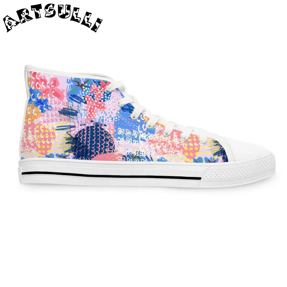 Muted Pastel Womens High Top Breathable Canvas Sneakers, Artsulli - Art is Long, Life is Short, Shoes, , , , , , , 