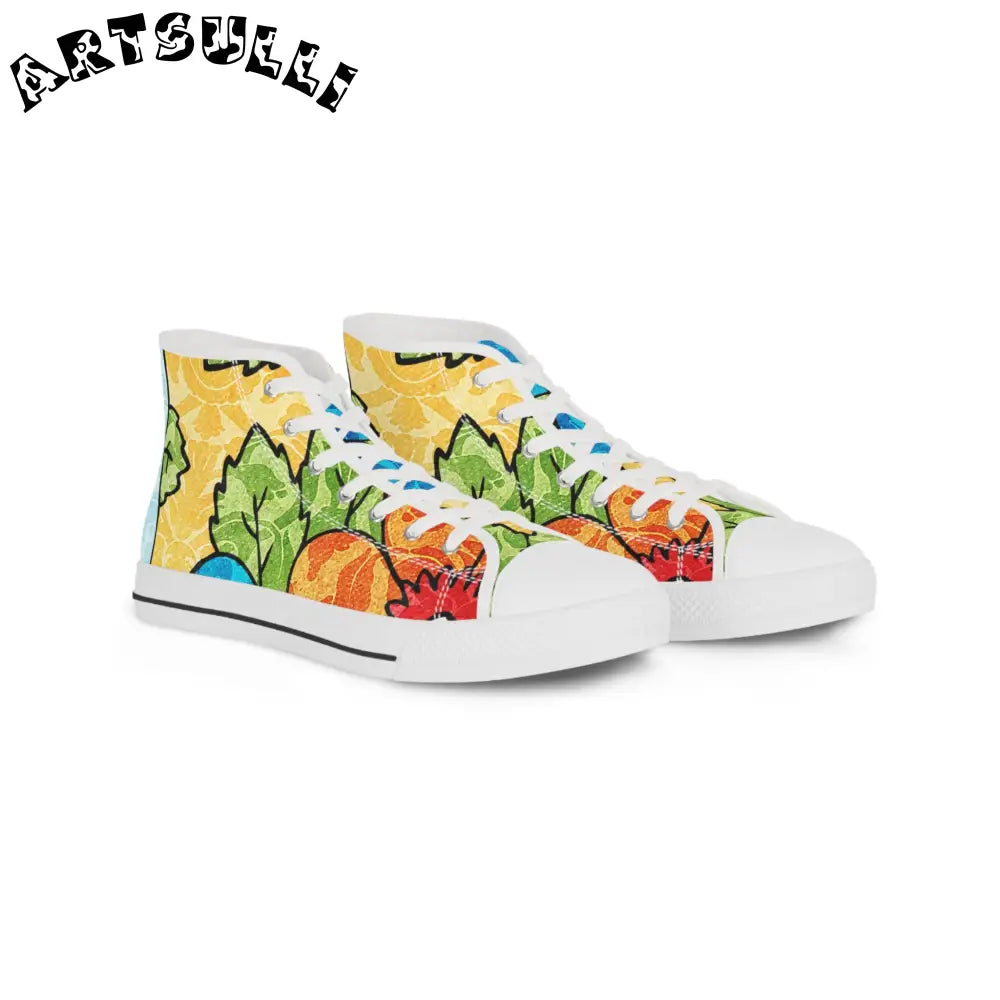 Nature Inspired Breathable Polyester Canvas High Tops, Artsulli - Art is Long, Life is Short, Shoes, Size, US 5, Color, White sole, , , 13619532403472060392