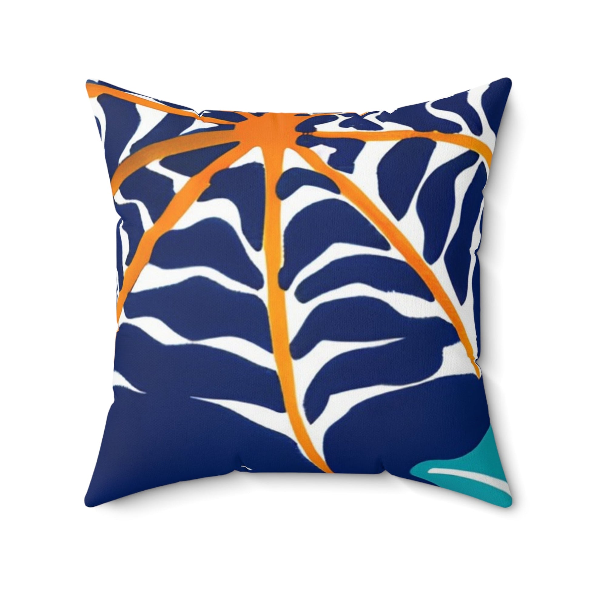 Navy and Orange Autumn Leaves Throw Pillow, Artsulli - Art is Long, Life is Short, Home Decor, , , , , , , 
