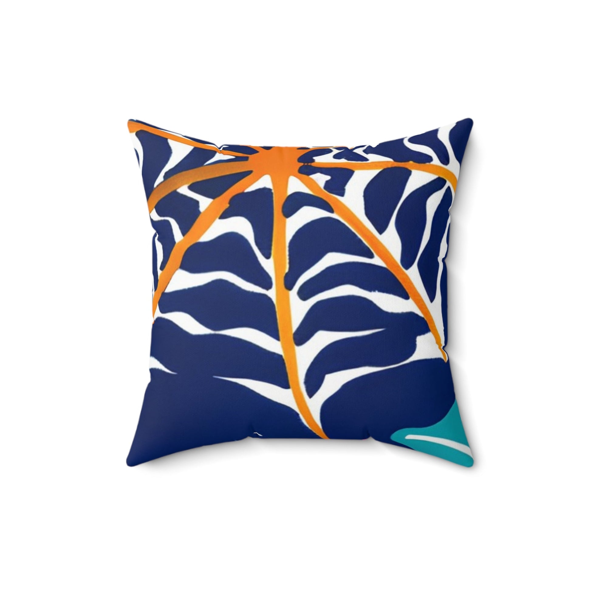 Navy and Orange Autumn Leaves Throw Pillow, Artsulli - Art is Long, Life is Short, Home Decor, , , , , , , 