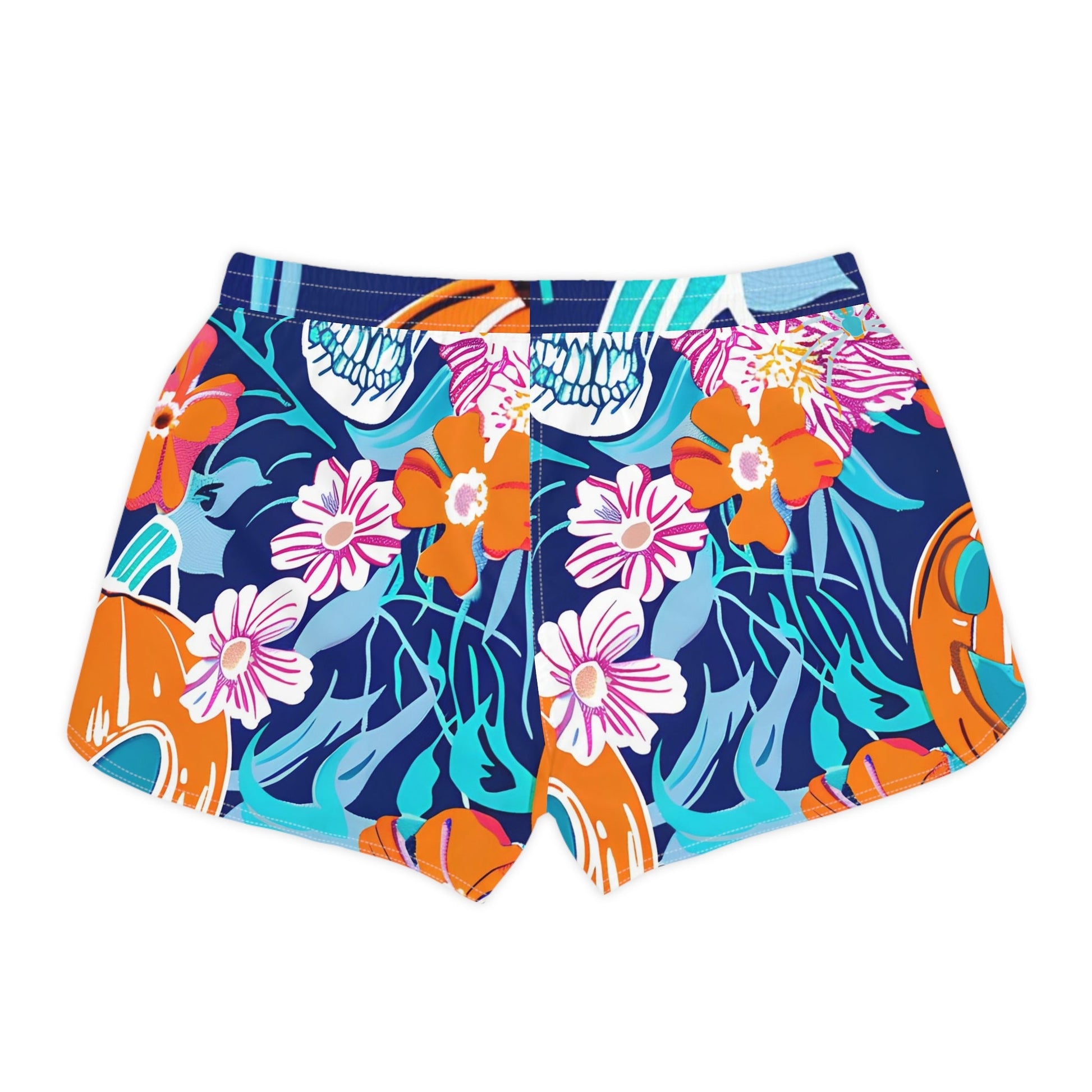 Navy Spooky Floral Print Shorts, Artsulli - Art is Long, Life is Short, All Over Prints, , , , , , , 