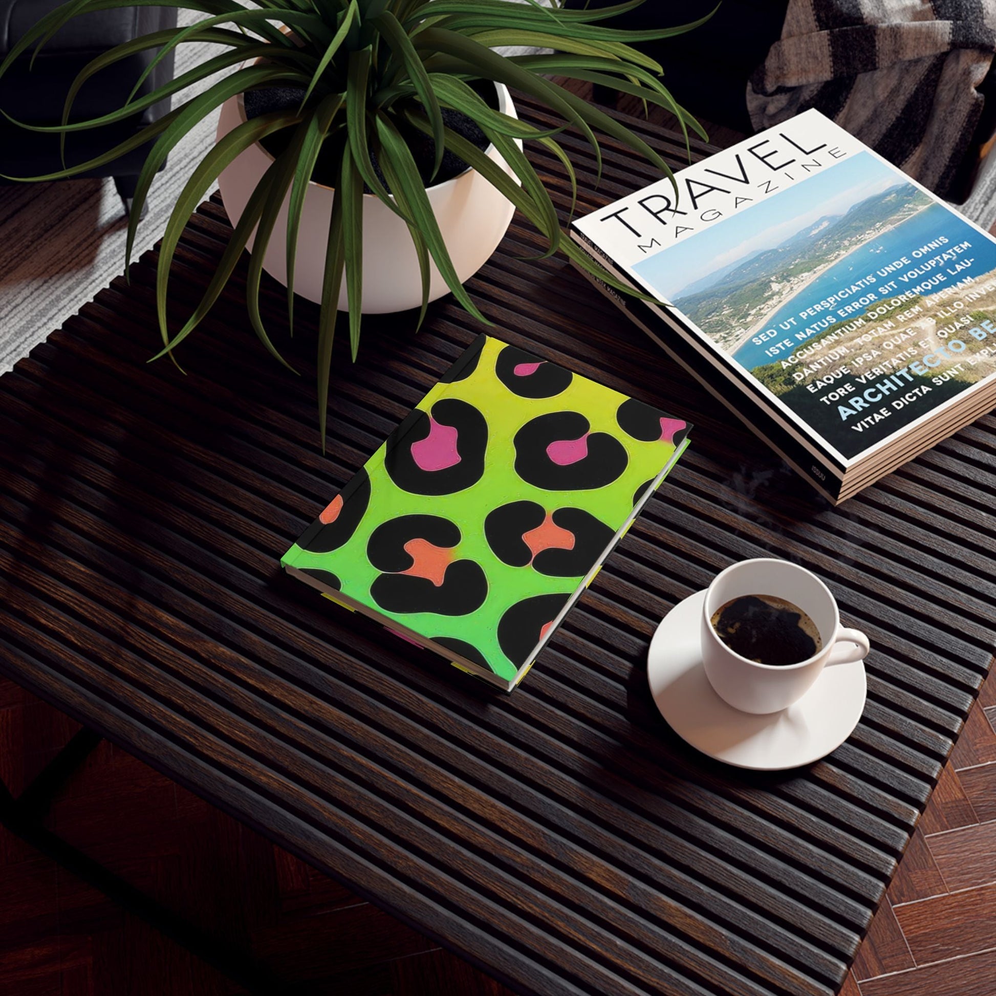 Printify Neon Leopard Print Journal 2025