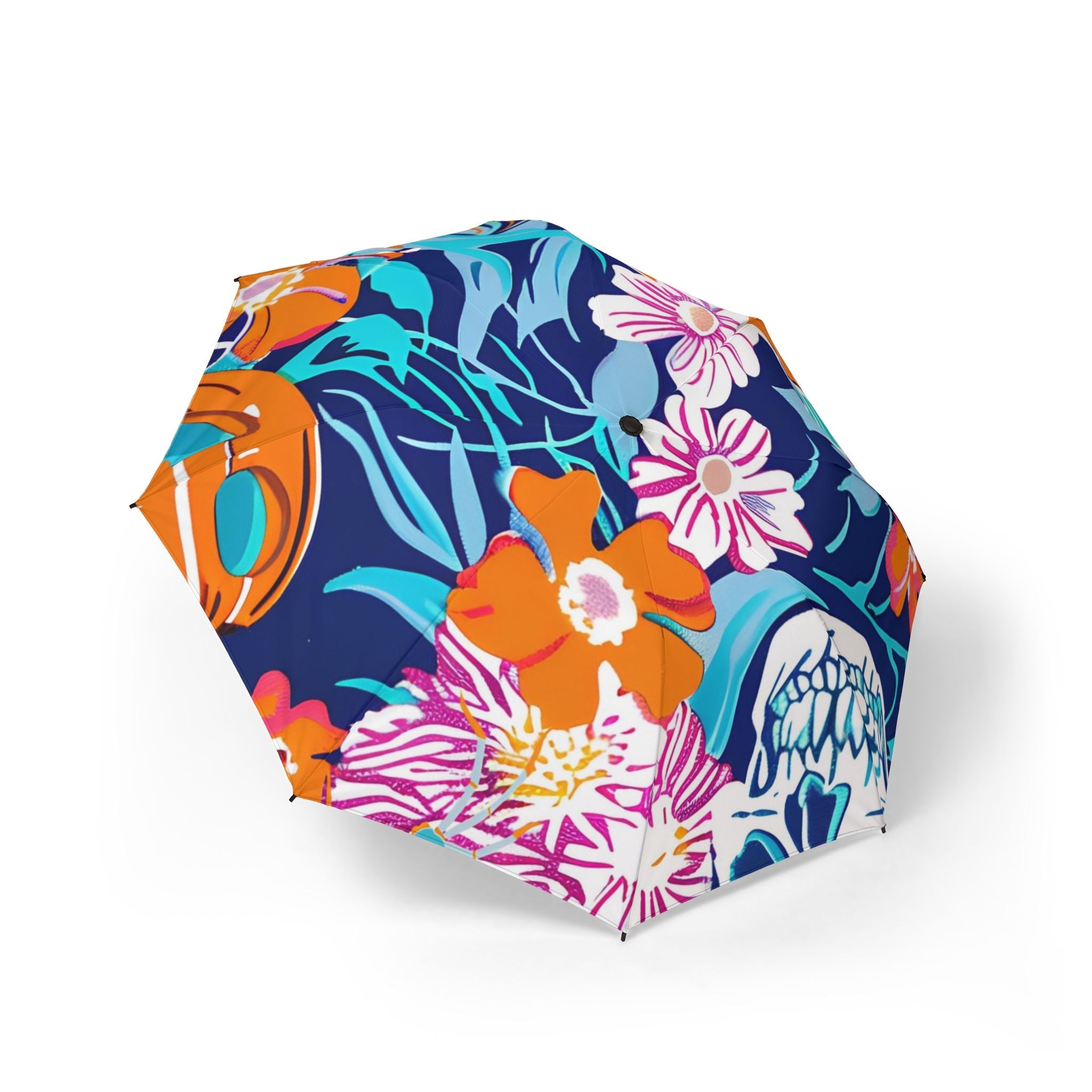 Night Sky Floral Skull Umbrella, Artsulli - Art is Long, Life is Short, Accessories, Size, One size, , , , , 28548488535465850228