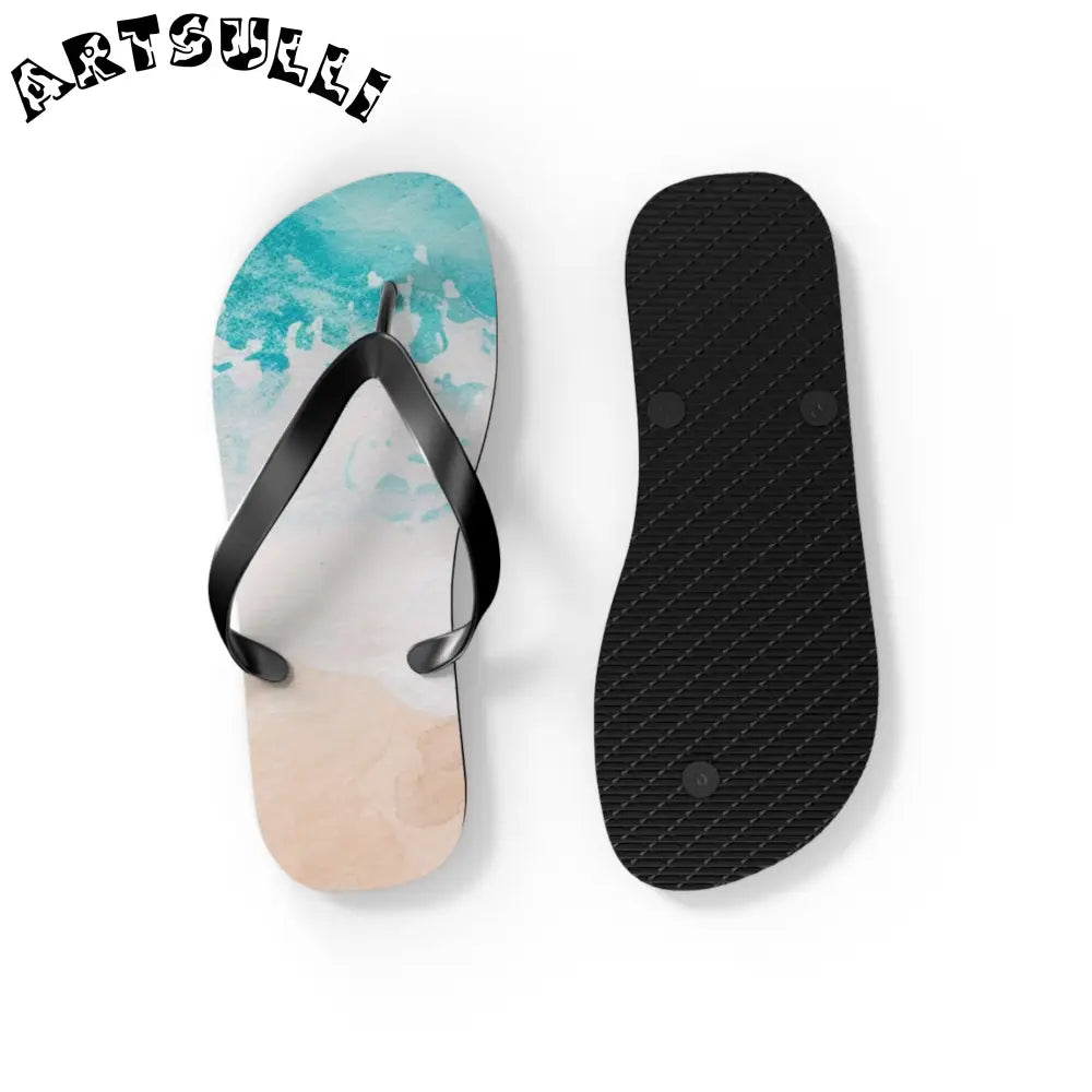 Ocean Wave Beach Flip Flops, Artsulli - Art is Long, Life is Short, Shoes, , , , , , , 