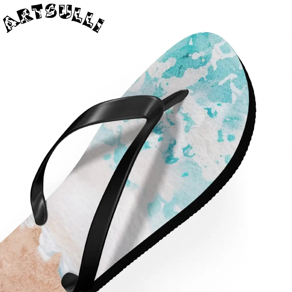 Ocean Wave Beach Flip Flops, Artsulli - Art is Long, Life is Short, Shoes, , , , , , , 