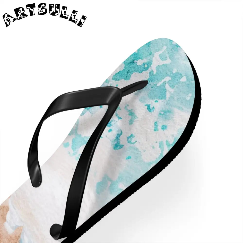 Ocean Wave Beach Flip Flops, Artsulli - Art is Long, Life is Short, Shoes, , , , , , , 
