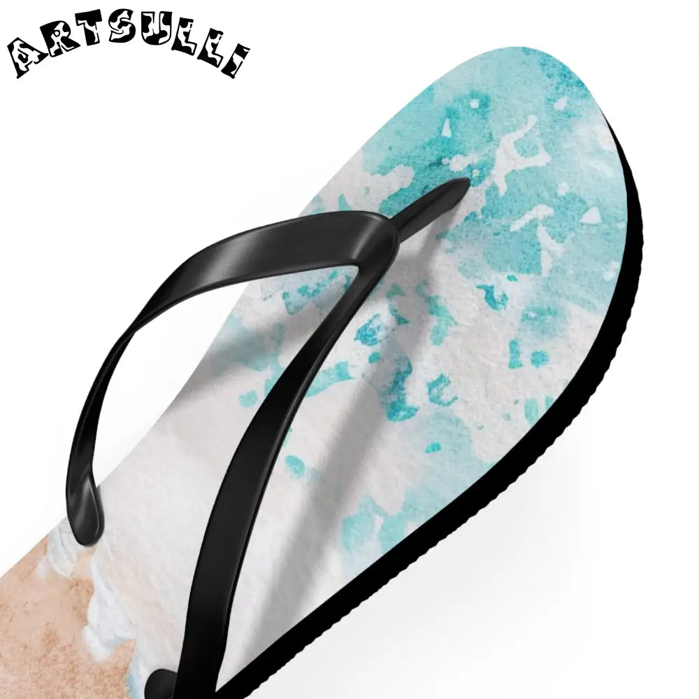 Ocean Wave Beach Flip Flops, Artsulli - Art is Long, Life is Short, Shoes, , , , , , , 
