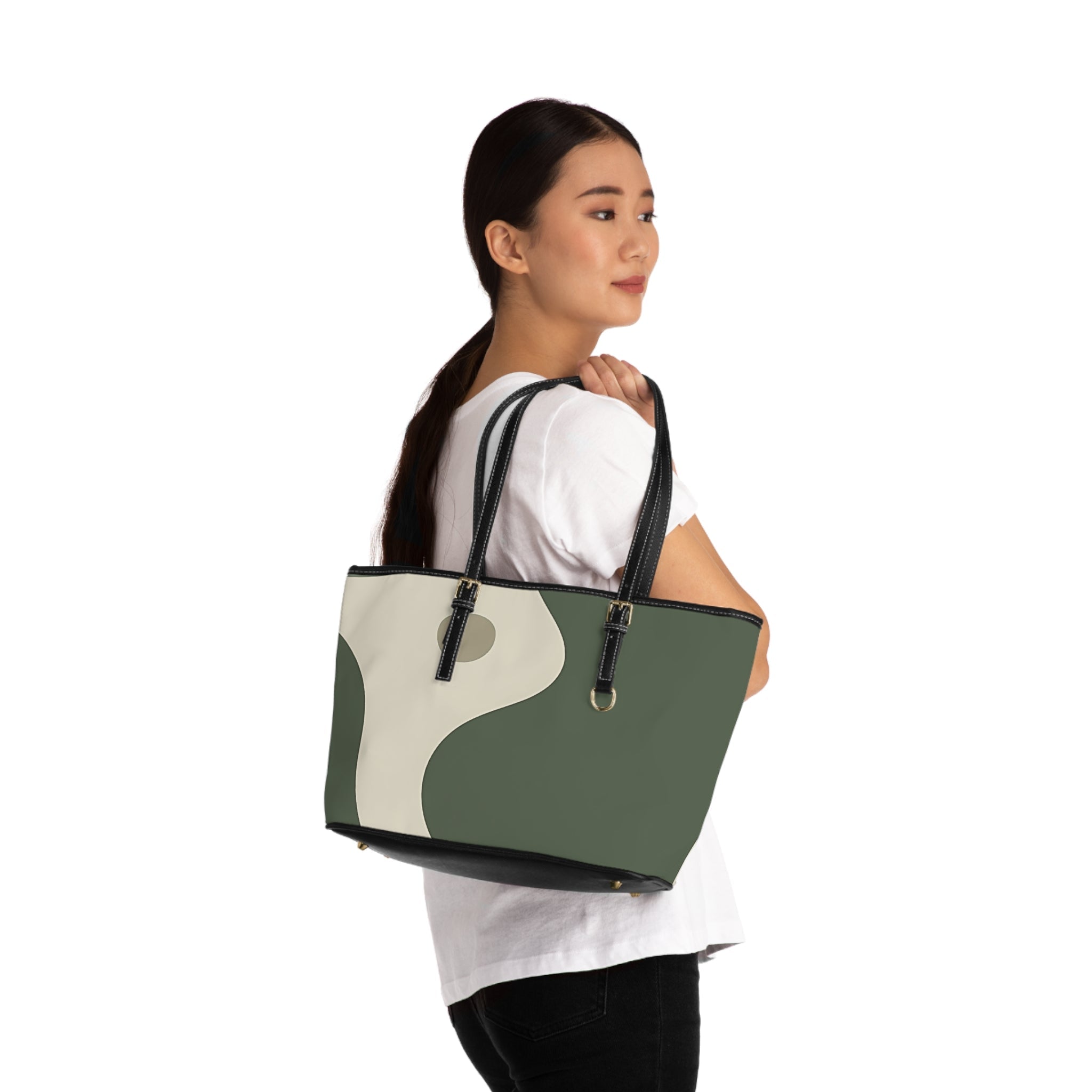 Olive Abstract Curve Shoulder Bag, Artsulli - Art is Long, Life is Short, Bags, , , , , , , 